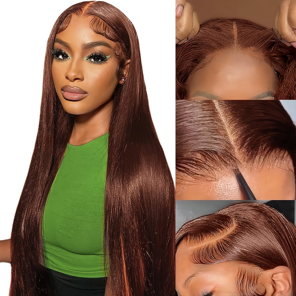 Chocolate Brown Human Hair Wig - Eyelash Extension Natural Look 评论和价格