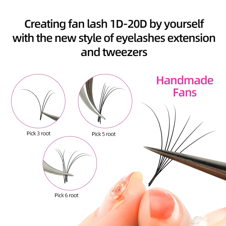 RUJADE 5 Cases/Lot False Eyela - Eyelash Extension Human Hair 评论和价格